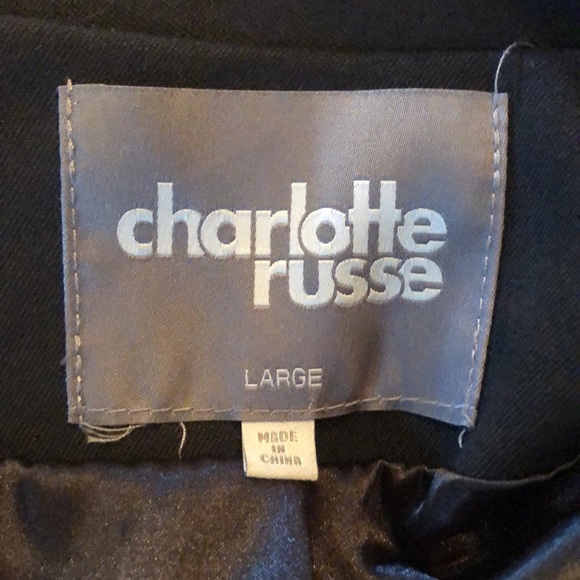 Charlotte Russe Classic lined 1 button blazer, roll satin & lace detail sleeves - Picture 8 of 12